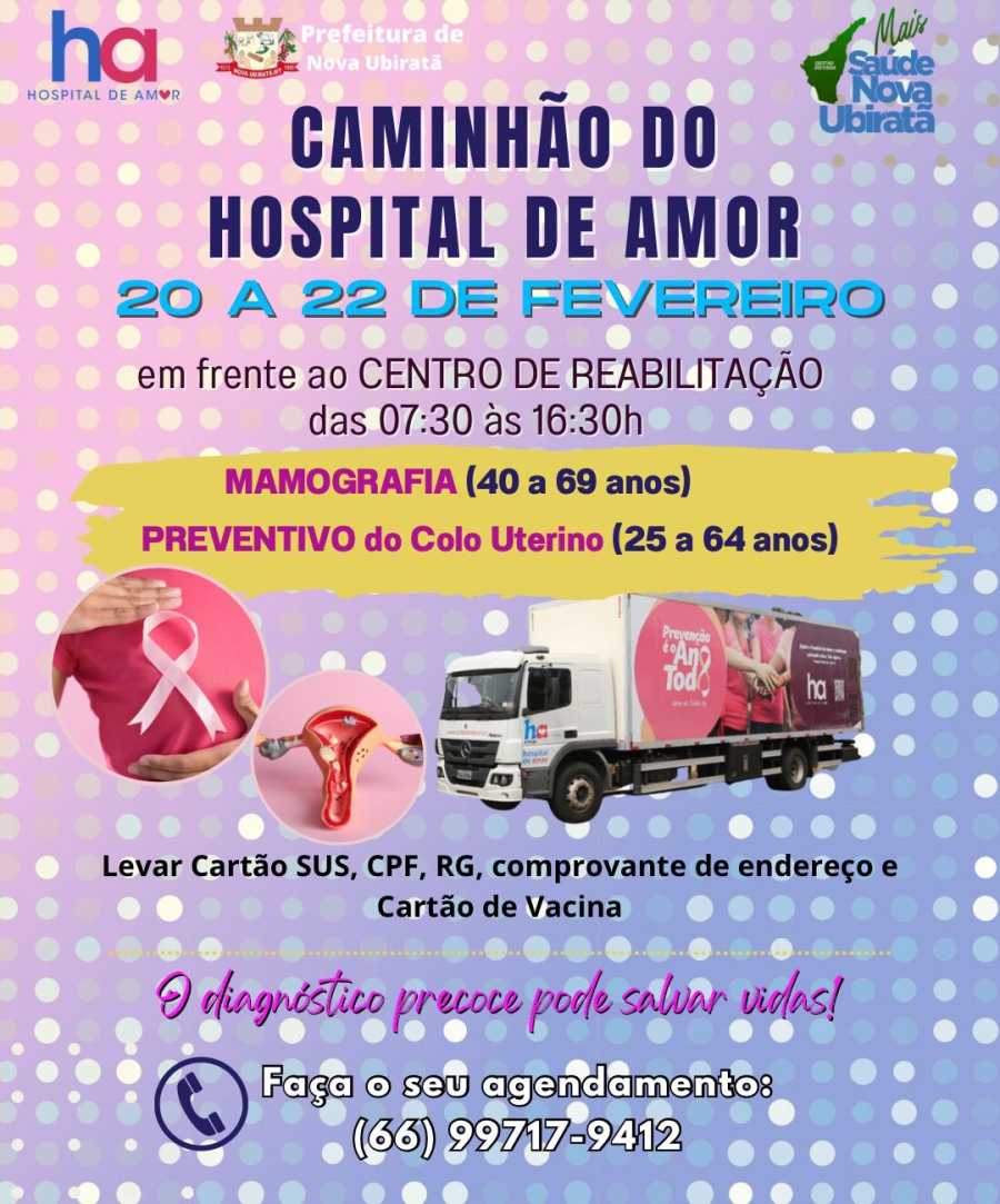 Caminhão do &#039;Hospital de Amor&#039; leva serviços de saúde a Nova Ubiratã