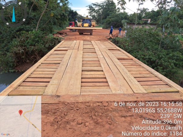 Secretaria de Obras e infraestrutura de Nova Ubiratã conclui obra na ponte do Rio Tartaruguinha