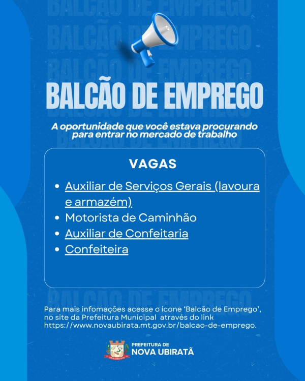 Balc&atilde;o de Emprego amplia oportunidades de trabalho no munic&iacute;pio