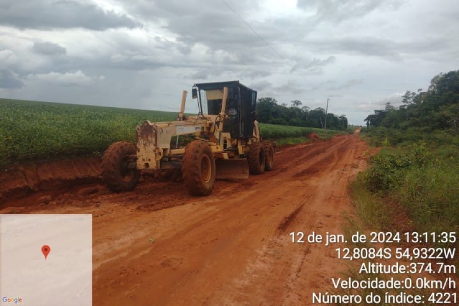 Prefeitura de Nova Ubiratã destaca parceria com produtores rurais em melhorias na Estrada do Rio Ferro