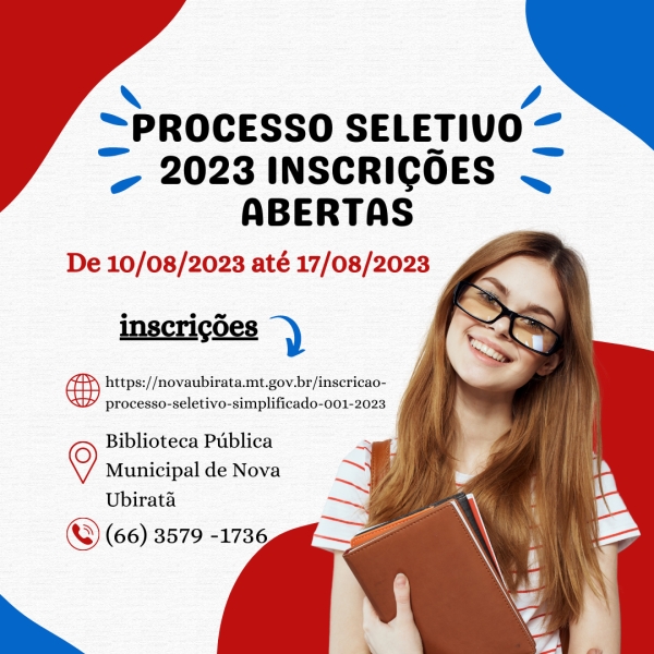 Processo Seletivo 2023 inscrições abertas