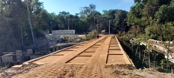 Secretaria de Obras e Infraestrutura de Nova Ubiratã promove reforma na ponte do Rio Von Den Steinen