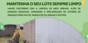 Secretaria de Meio Ambiente comunica aos proprietários a realizarem a limpeza de seus lote