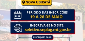 Prefeitura Municipal de Nova Ubiratã em parceria com o CBMMT anunciam a abertura do processo seletivo para o Corpo de Bombeiros do município